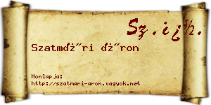 Szatmári Áron névjegykártya